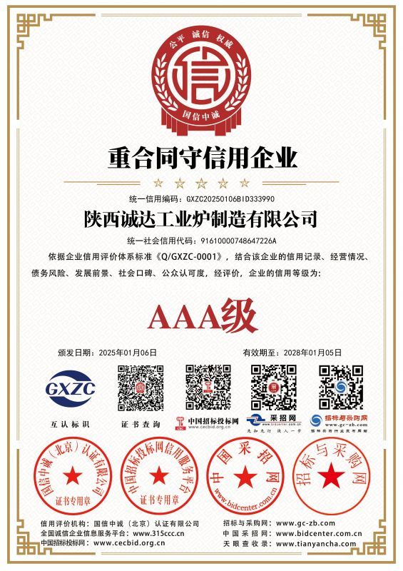 重合同守信用企業證書